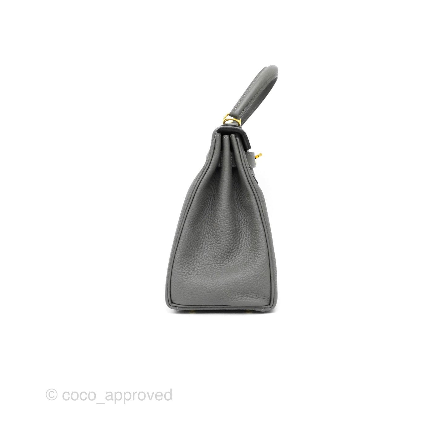 Hermès Kelly 28 Retourne Gris Meyer 0L Clemence Gold Hardware