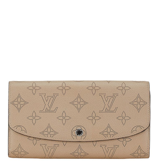 Louis Vuitton Monogram Mahina Iris Long Wallet M60144 Beige Leather
