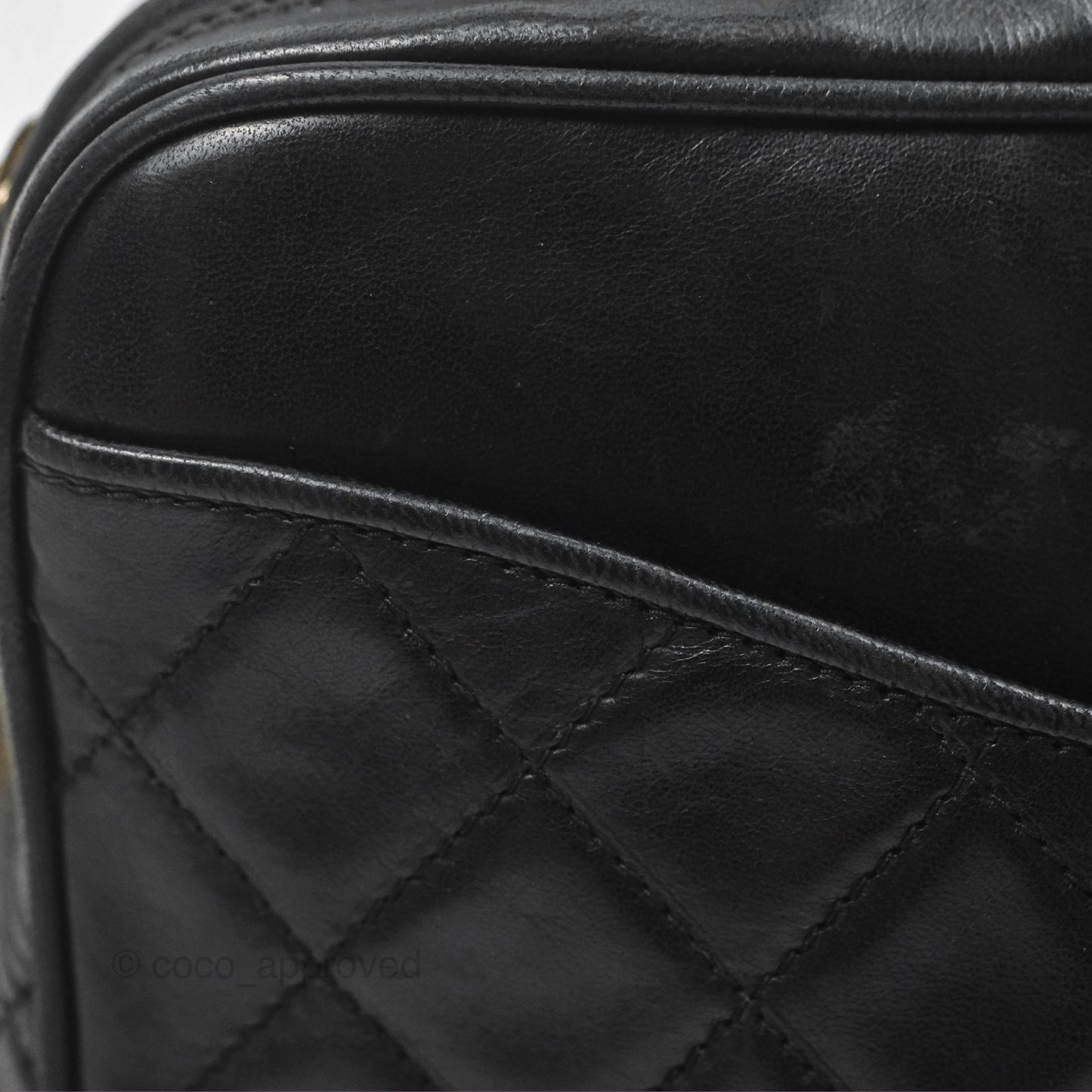 Chanel Vintage Camera Bag Black Lambskin Gold Hardware