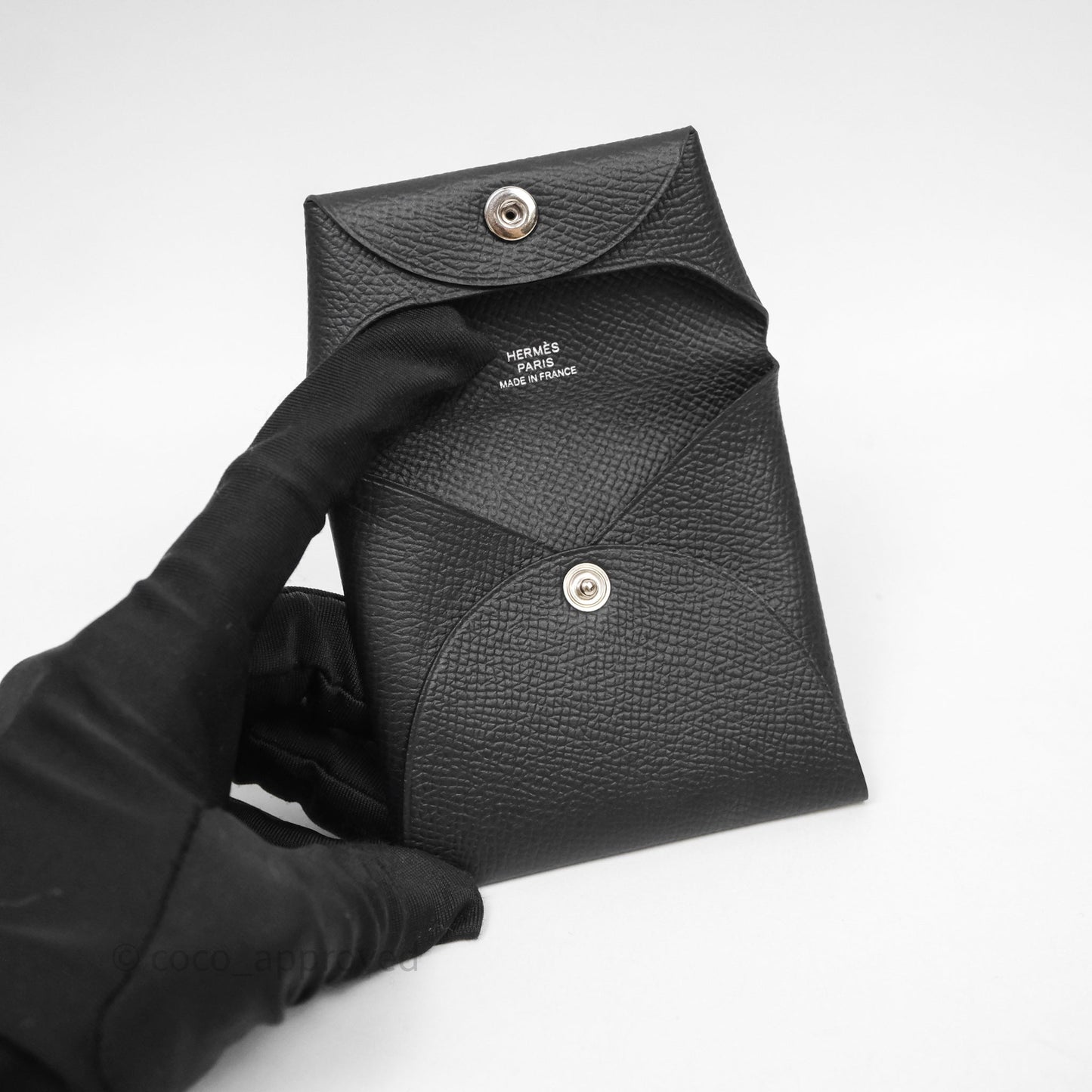 Hermes Bastia Change Purse Black Epsom