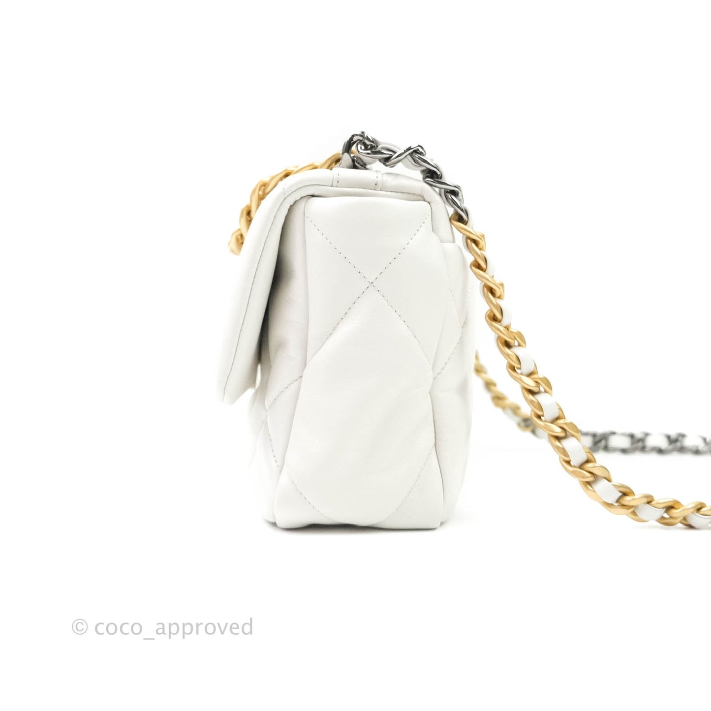Chanel 19 Small White Mixed Hardware