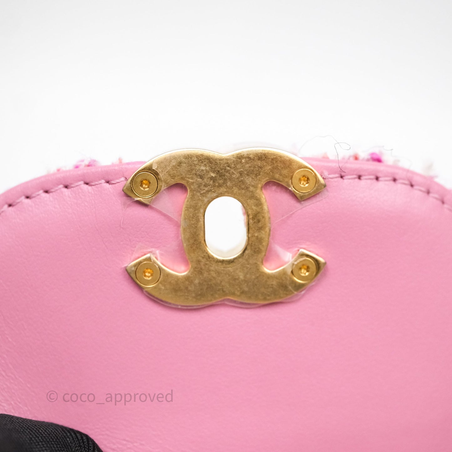 Chanel Kelly Bag Pink Tweed Aged Gold Hardware