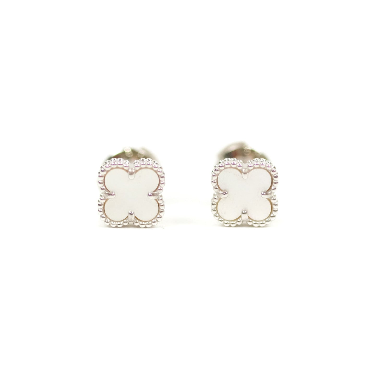 Van Cleef & Arpels Sweet Alhambra Earrings White Mother-of-pearl White Gold