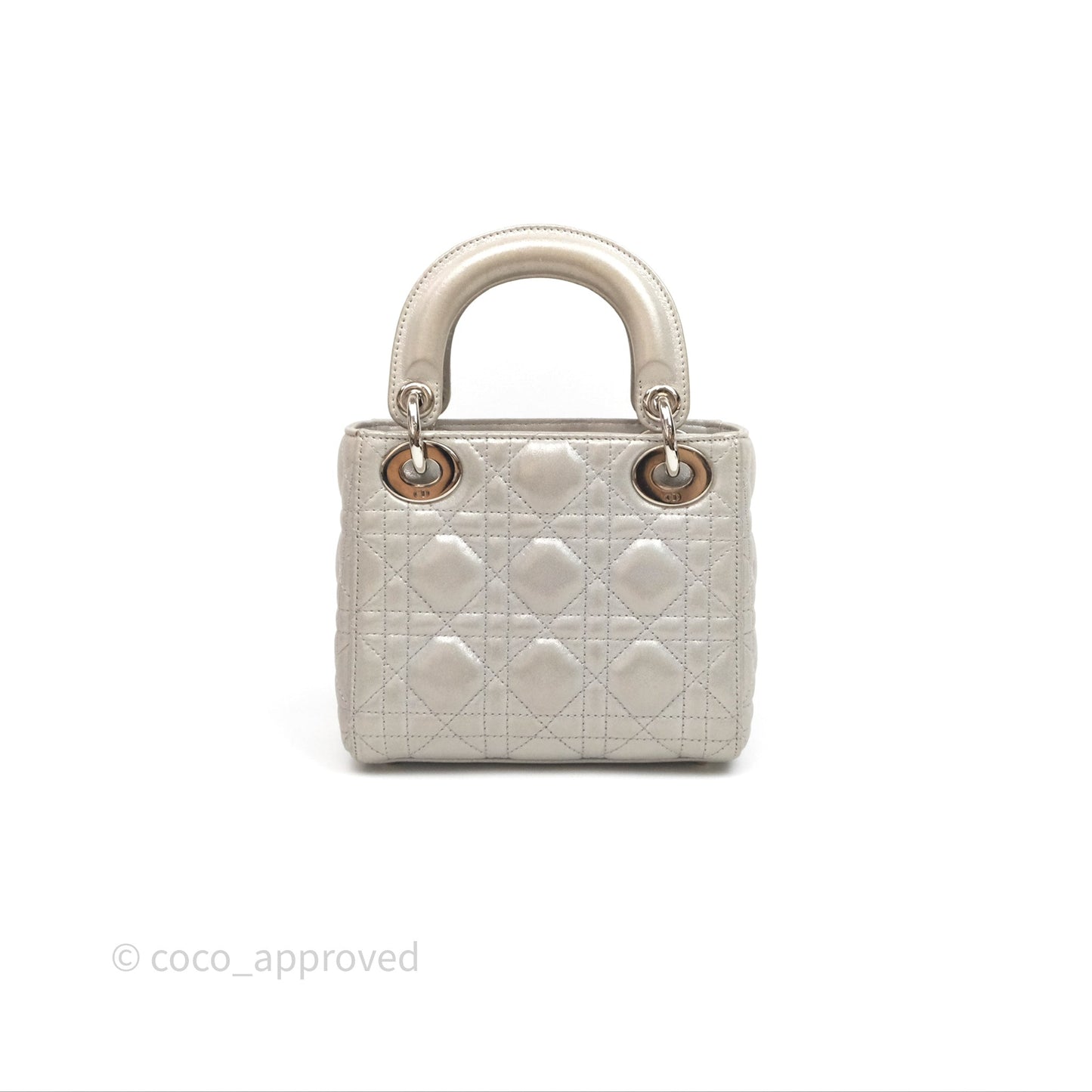 Christian Dior Calfskin Cannage Mini Lady Dior Grey