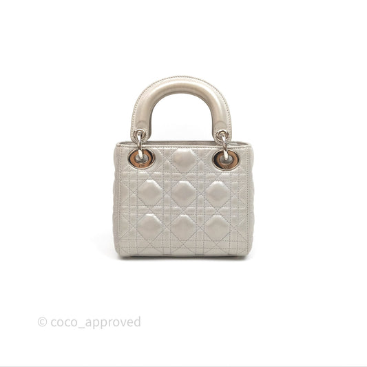 Christian Dior Calfskin Cannage Mini Lady Dior Grey