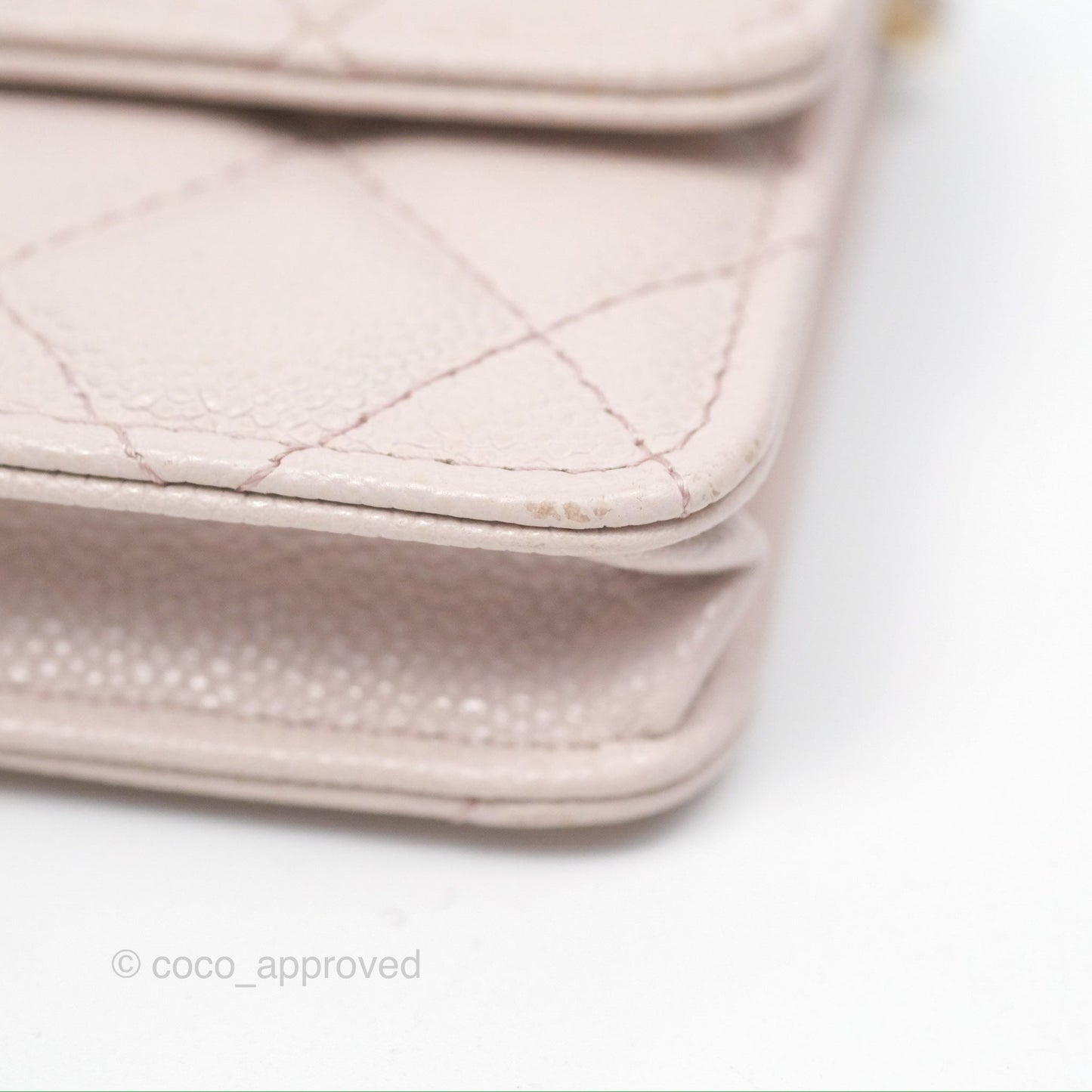 Chanel Miss Coco Clutch With Chain Quilted Lilac Pink Caviar Gold Hardware