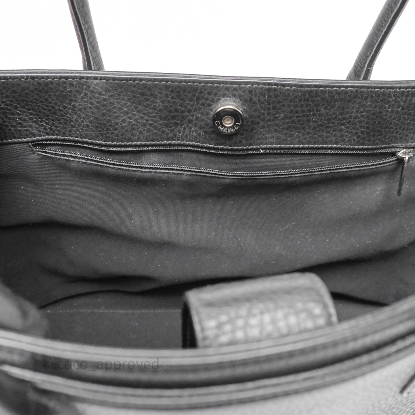 Chanel Executive Tote Bag Black Grained Calfskin Silver Hardware