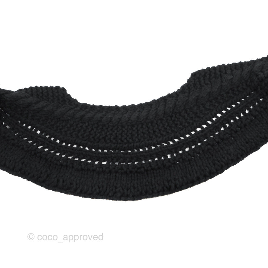 Chanel Fringe Scarf Black