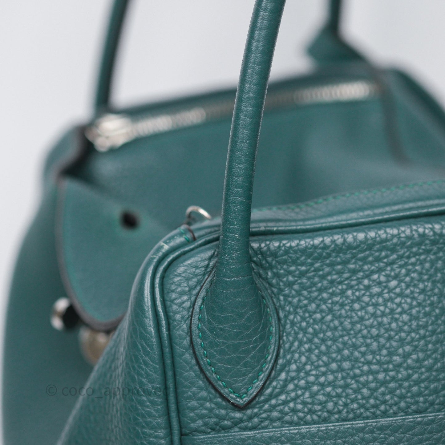 Hermès Lindy 30 Malachite Z6 Clemence Palladium Hardware