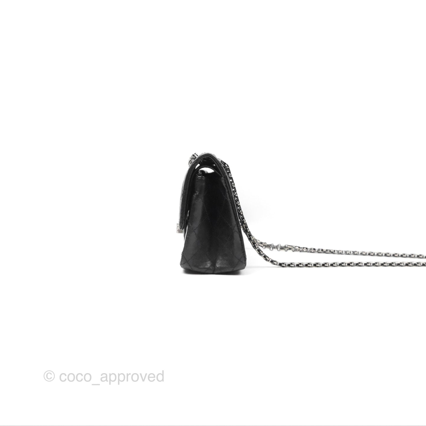 Chanel Mini Reissue 224 Black Aged Calfskin Ruthenium Hardware