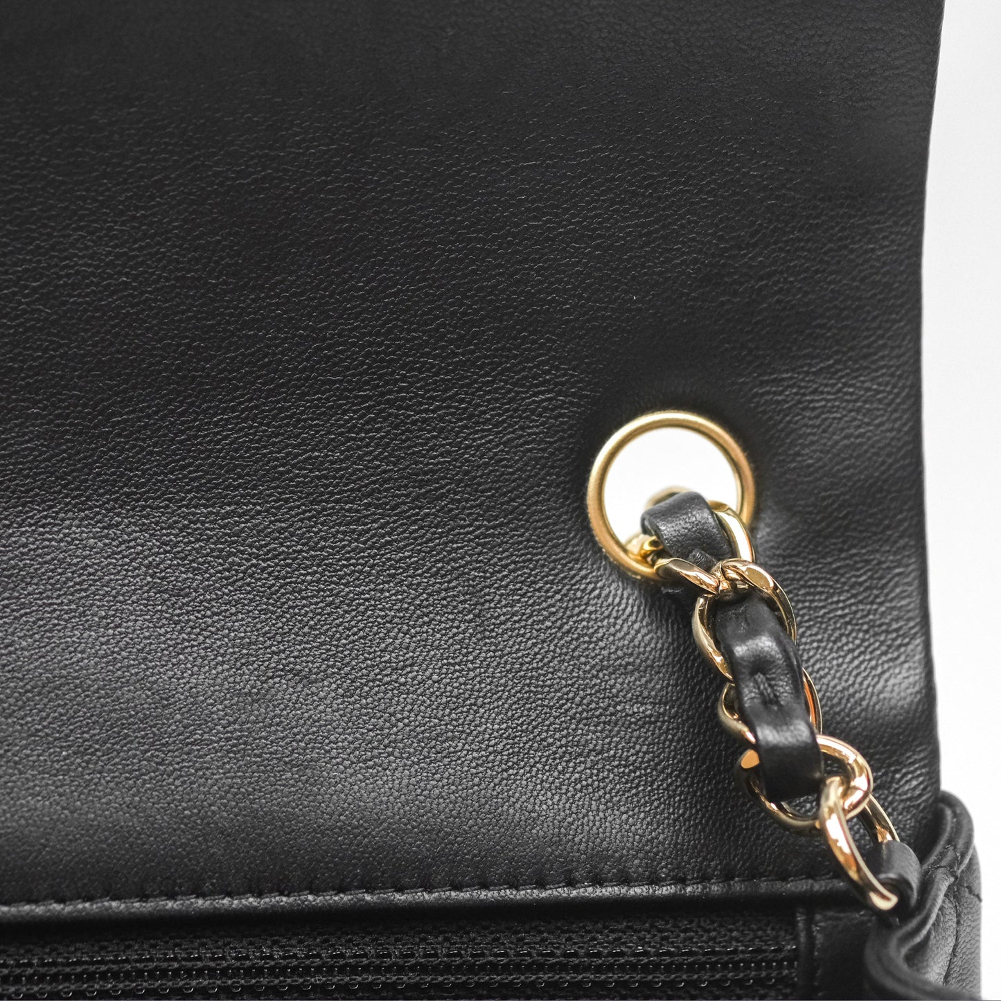 Chanel Quilted Mini Rectangular Black Lambskin Gold Hardware