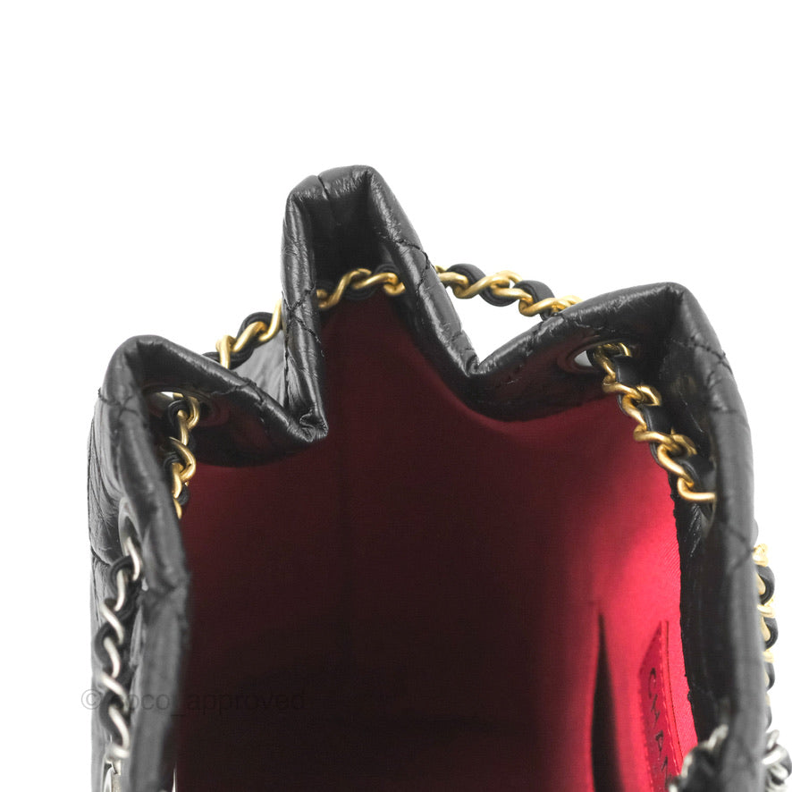 Chanel Small Gabrielle Backpack Black Aged Calfskin