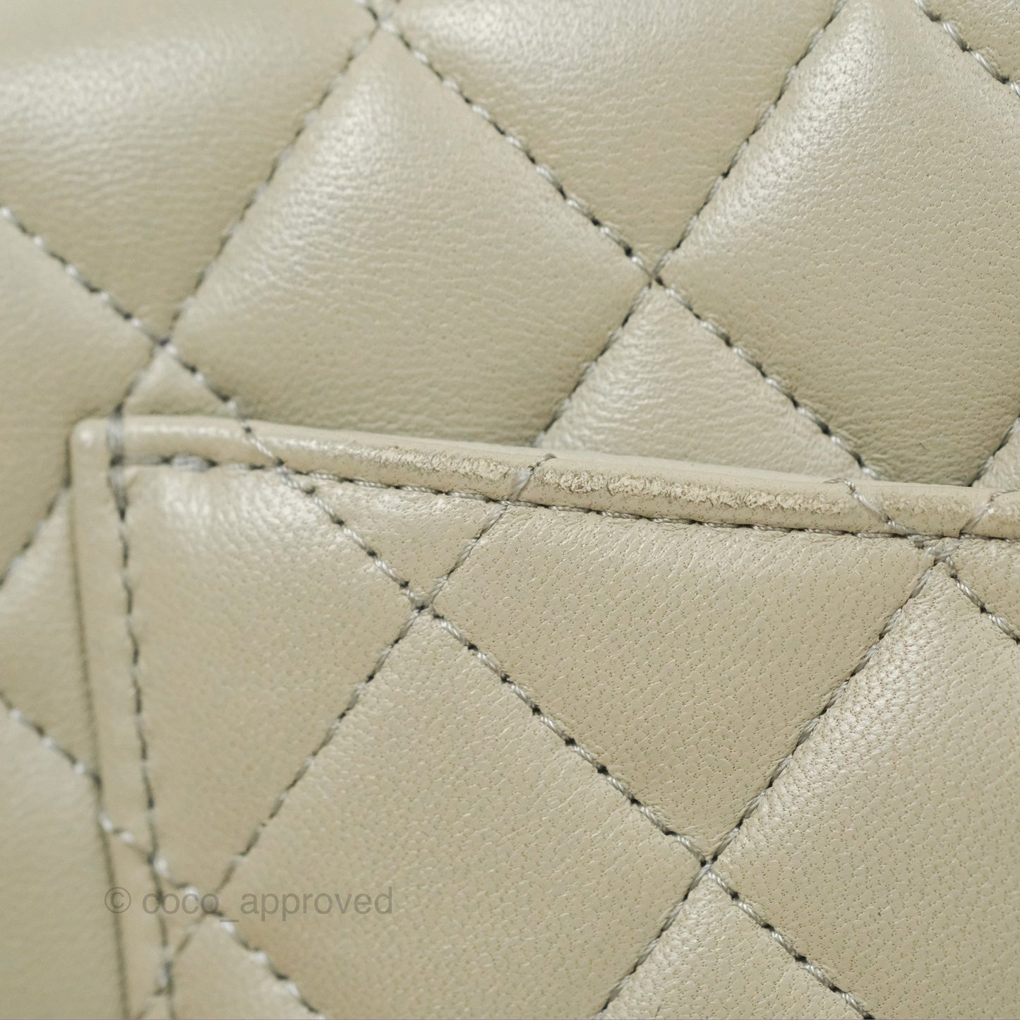Chanel Mini Square Quilted Grey Lambskin Gold Hardware 22C
