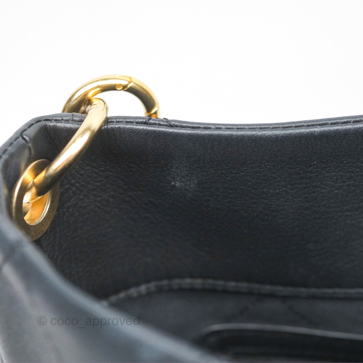 Chanel Large Hobo Tote Lambskin Black Aged Gold Hardware