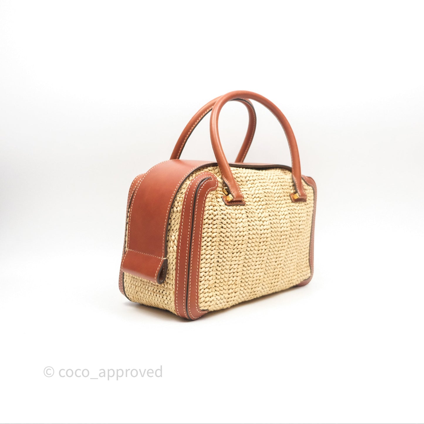 Delvaux Cool Box MM Bohème Raffia Brown