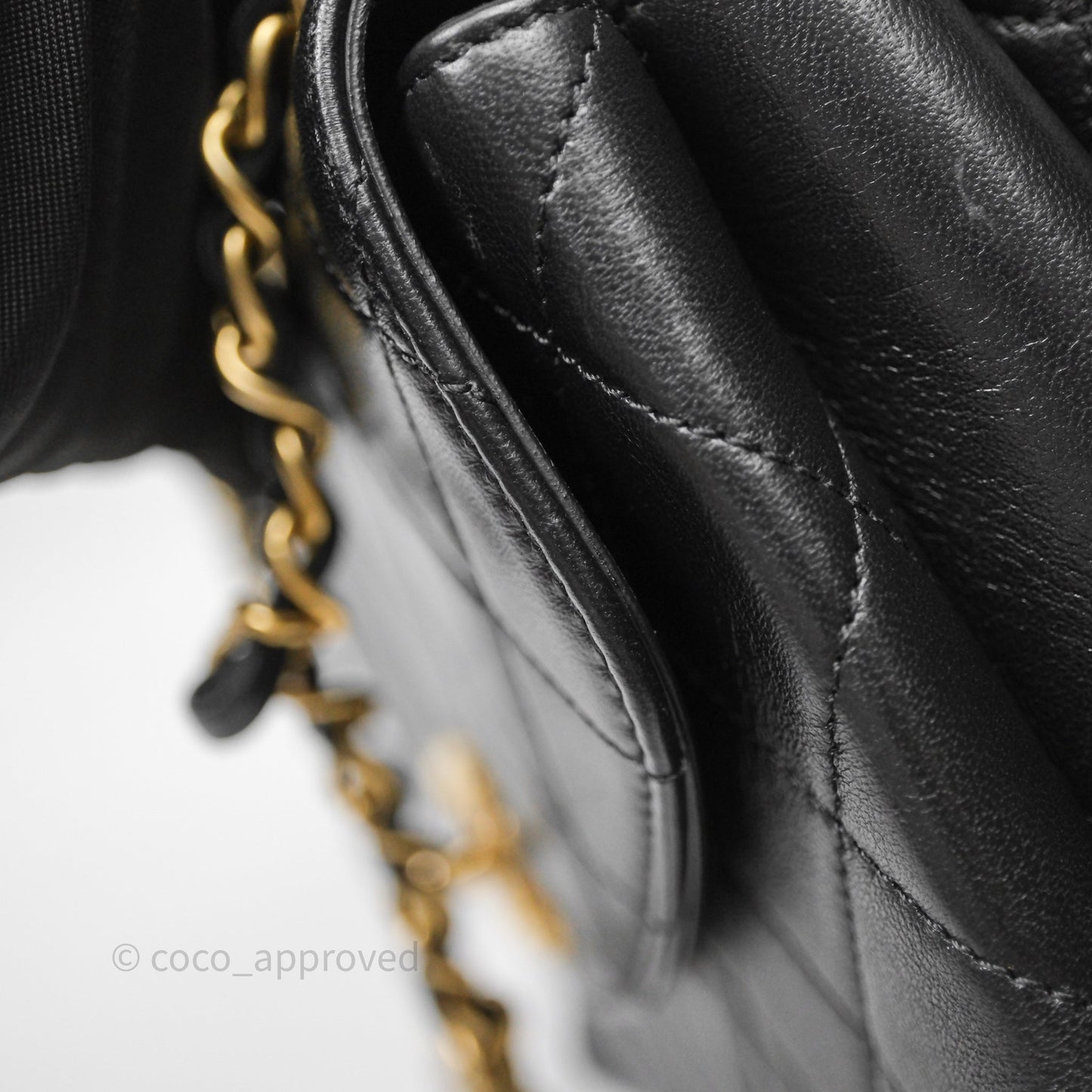 Chanel Trendy Spirit Top Handle Black Flap Bag Calfskin Gold Hardware