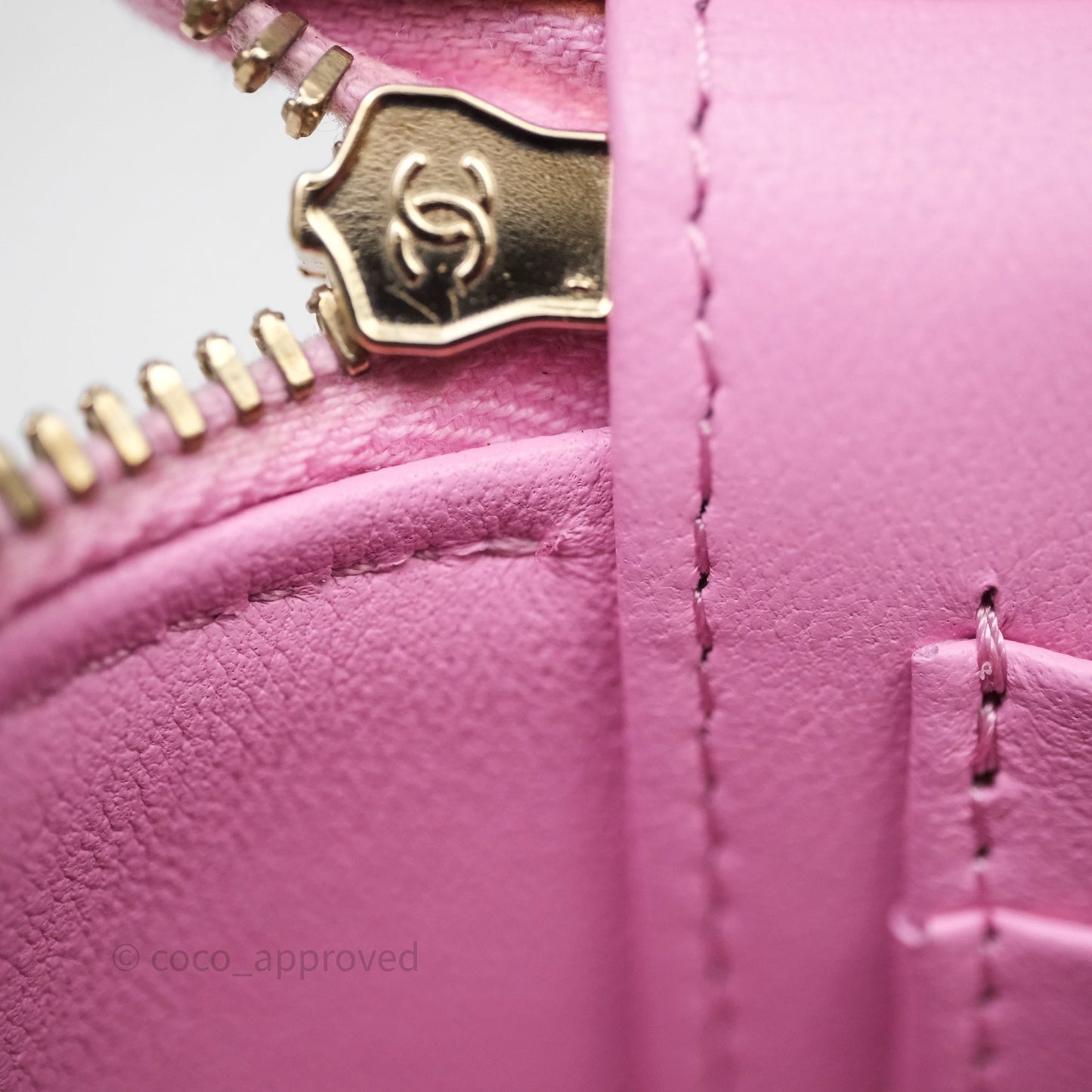 Chanel Vanity with Heart Adjustable Chain Pink Caviar Aged Gold Hardware