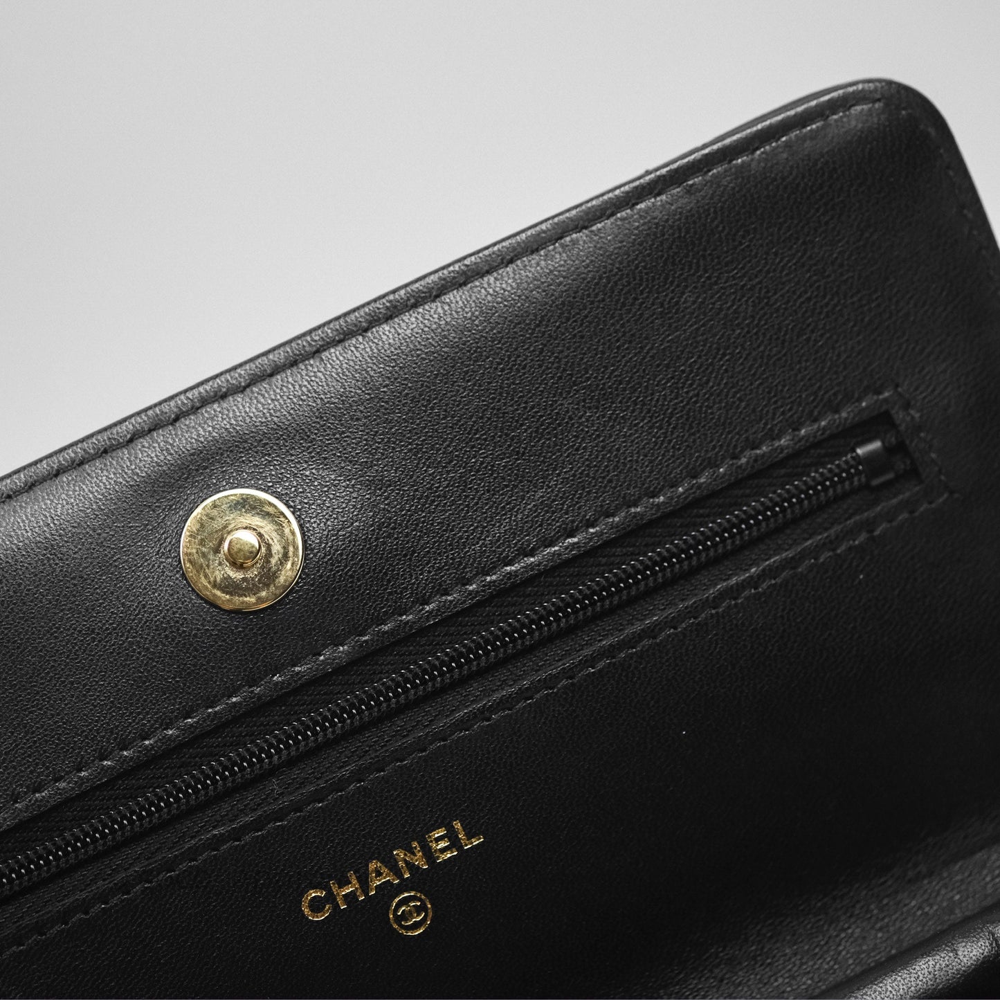 Chanel Quilted Classic Wallet on Chain WOC Black Lambskin Gold Hardware