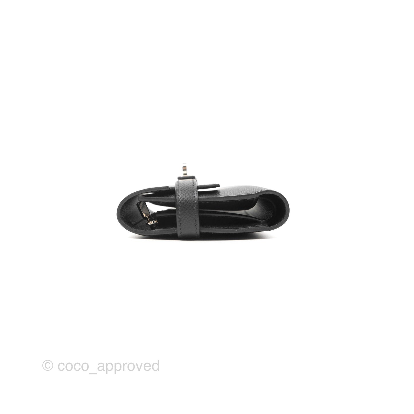Hermès Small Kelly Wallet Black Epsom Palladium Hardware