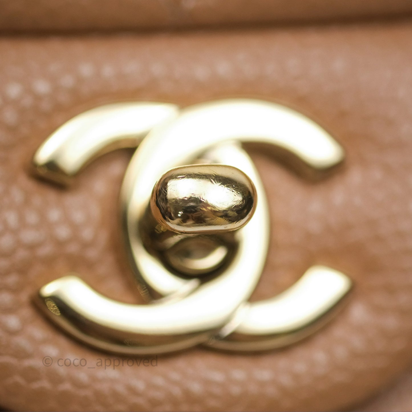 Chanel Mini Rectangular Quilted Dark Beige Caviar Gold Hardware