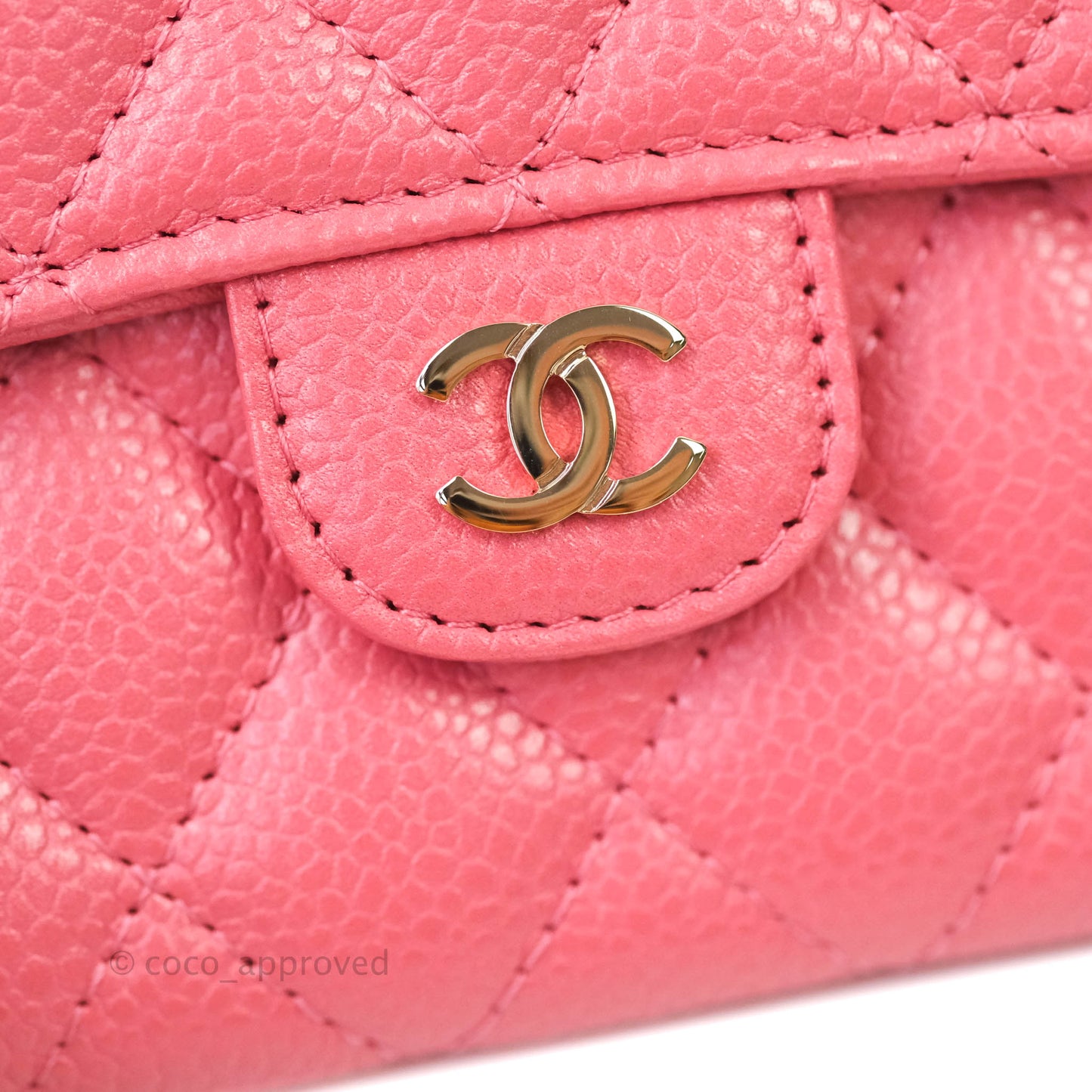 Chanel Classic Flap Wallet Pink Caviar Gold Hardware⁣ 18S