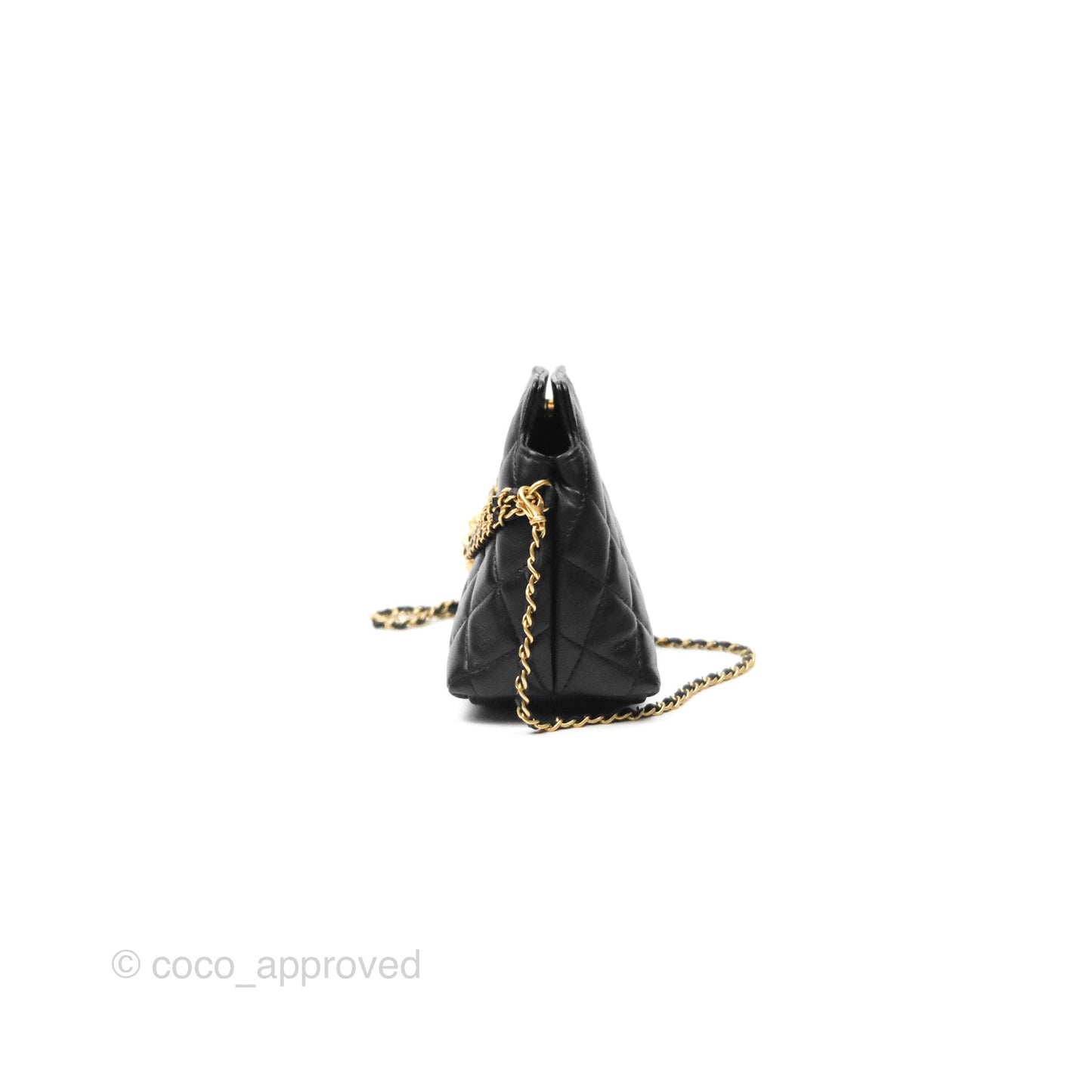 Chanel Clutch With Chain Black Lambskin Gold Hardware 23A