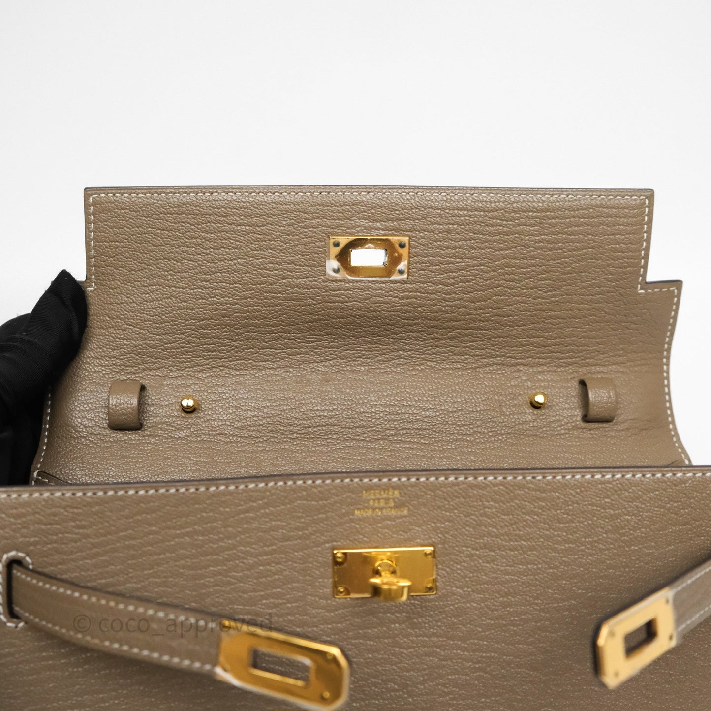 Hermès Kelly To Go Wallet Etoupe 18 Chevre Mysore Gold Hardware
