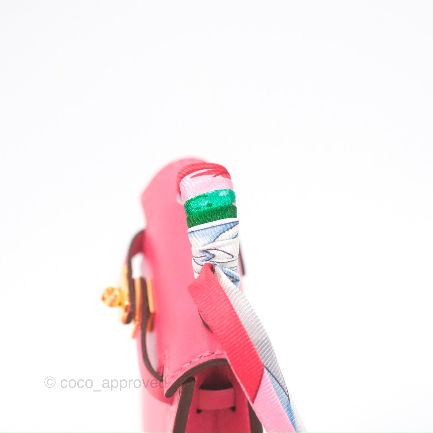 Hermès Kelly Twilly Around Bag Charm Pink Tadelakt Gold Hardware
