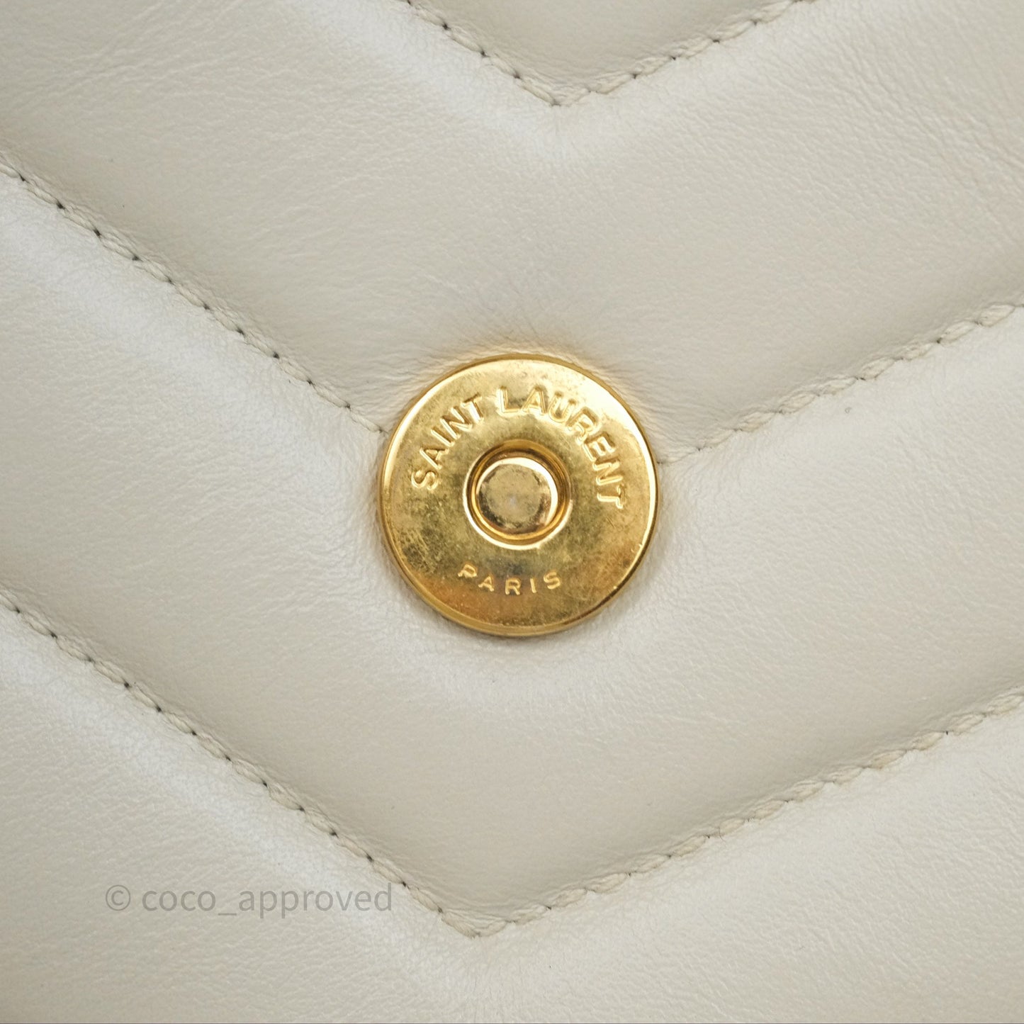 Saint Laurent Loulou Small Flap Bag Ivory Light Beige Gold Hardware