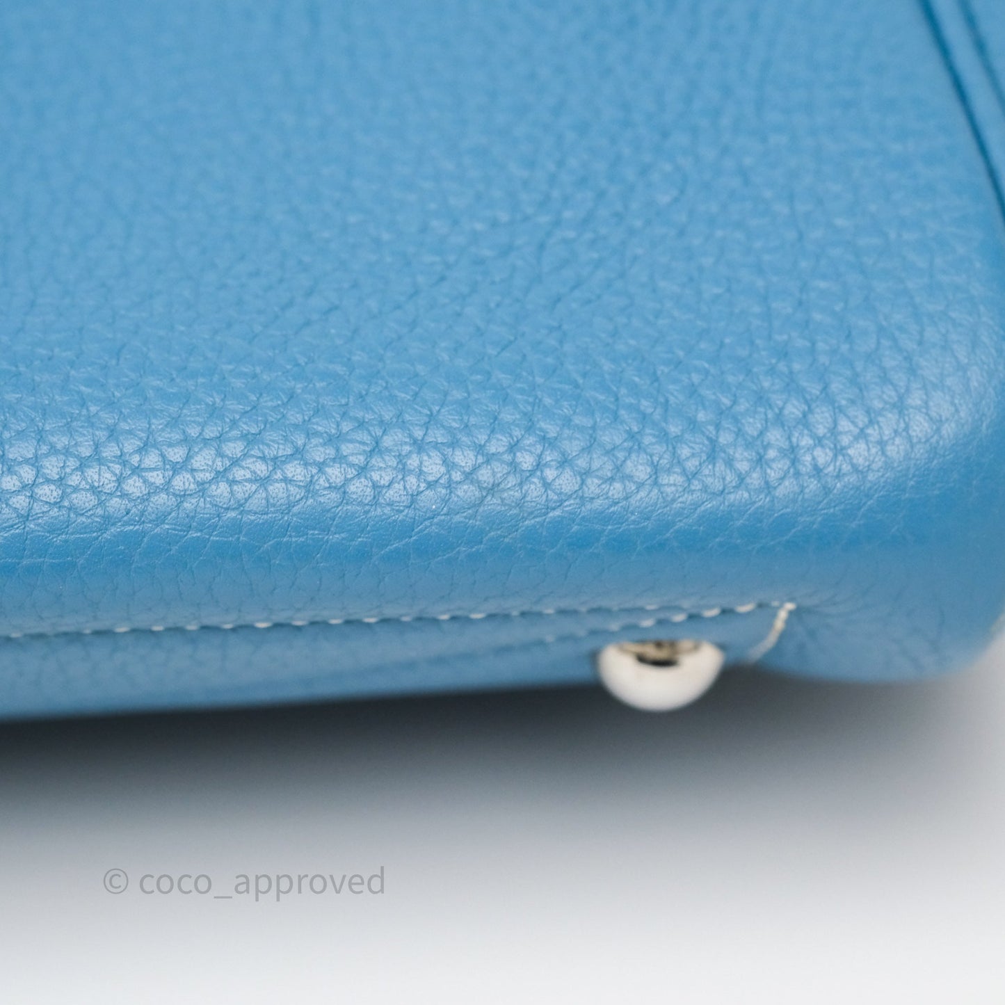 Hermes Victoria II 35 Bag Blue Jean 75 Clemence Palladium Hardware