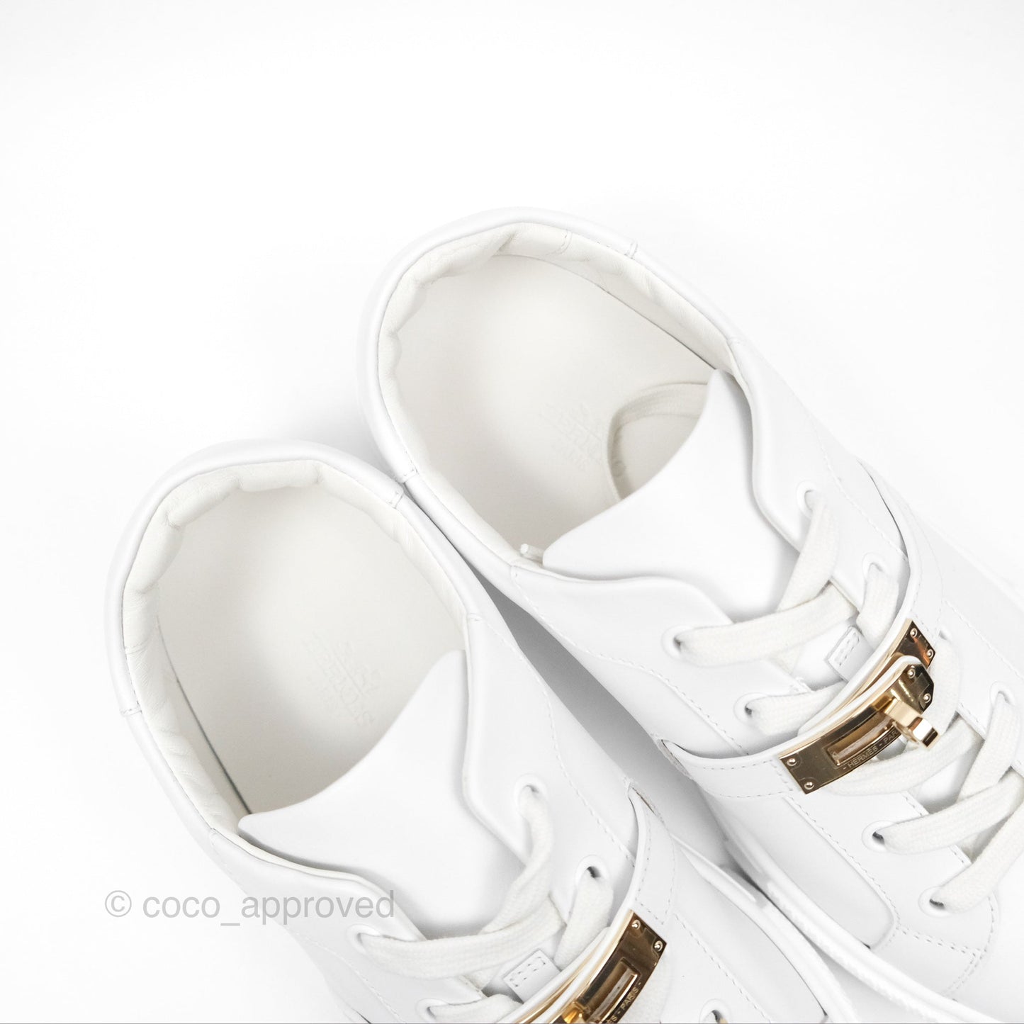 Hermès Day Sneaker White Gold Hardware Size 40