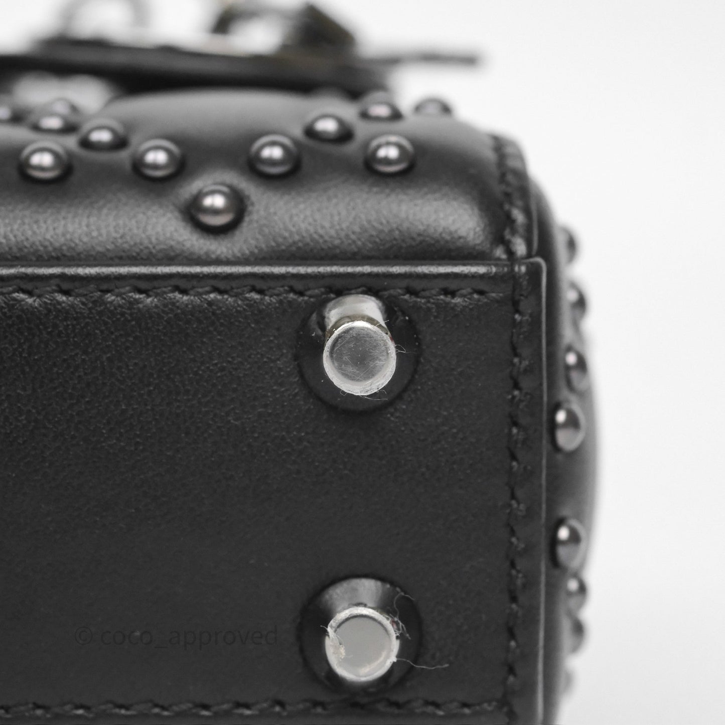 Christian Dior Micro Lady Dior Studded Cannage Black Lambskin
