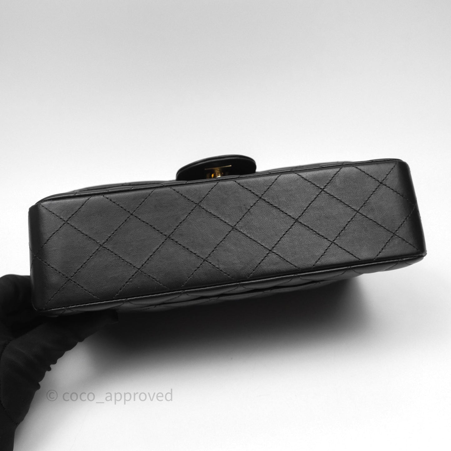 Chanel Small Classic Flap Quilted Black Lambskin Gold Hardware