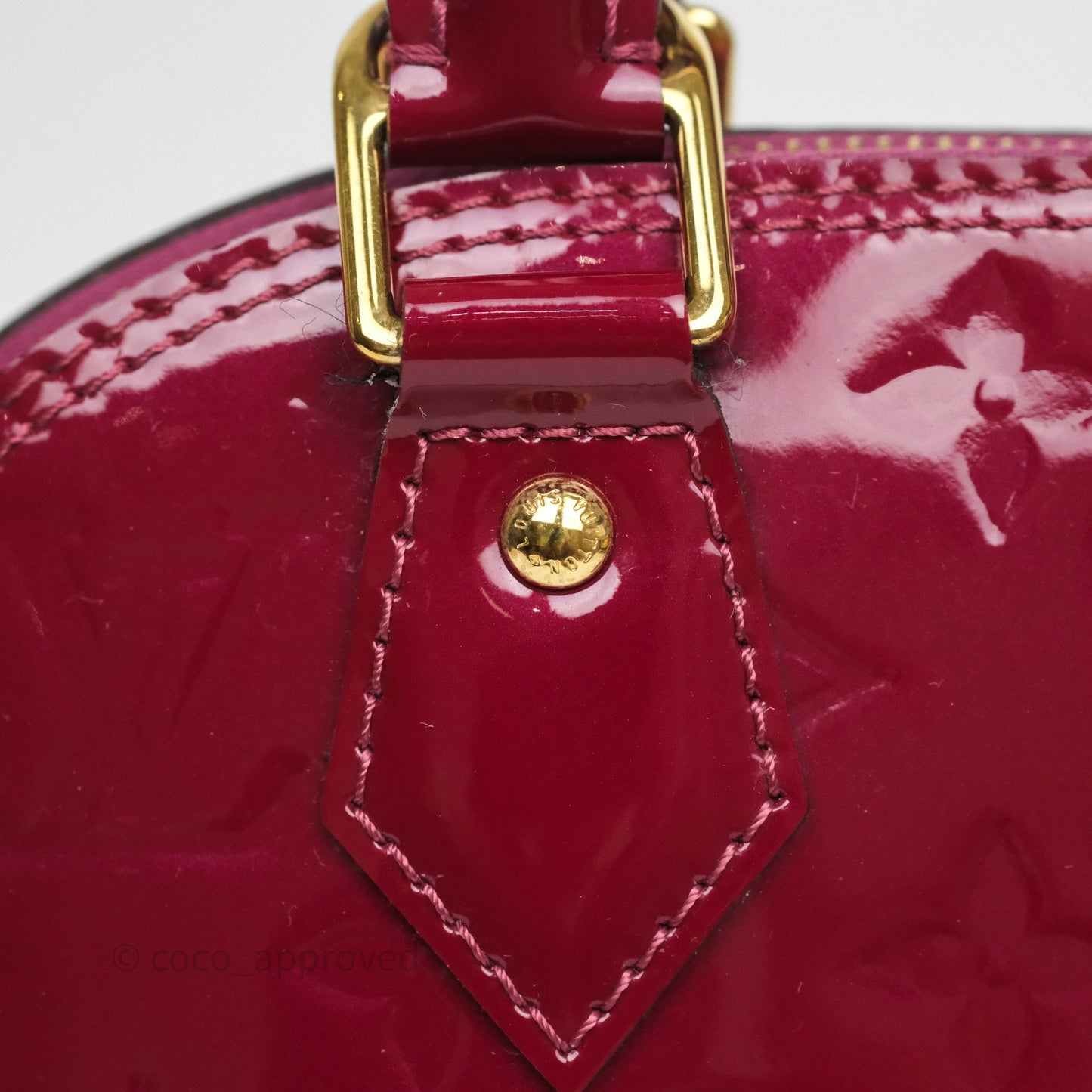 Louis Vuitton Alma BB Burgundy Patent Gold Hardware
