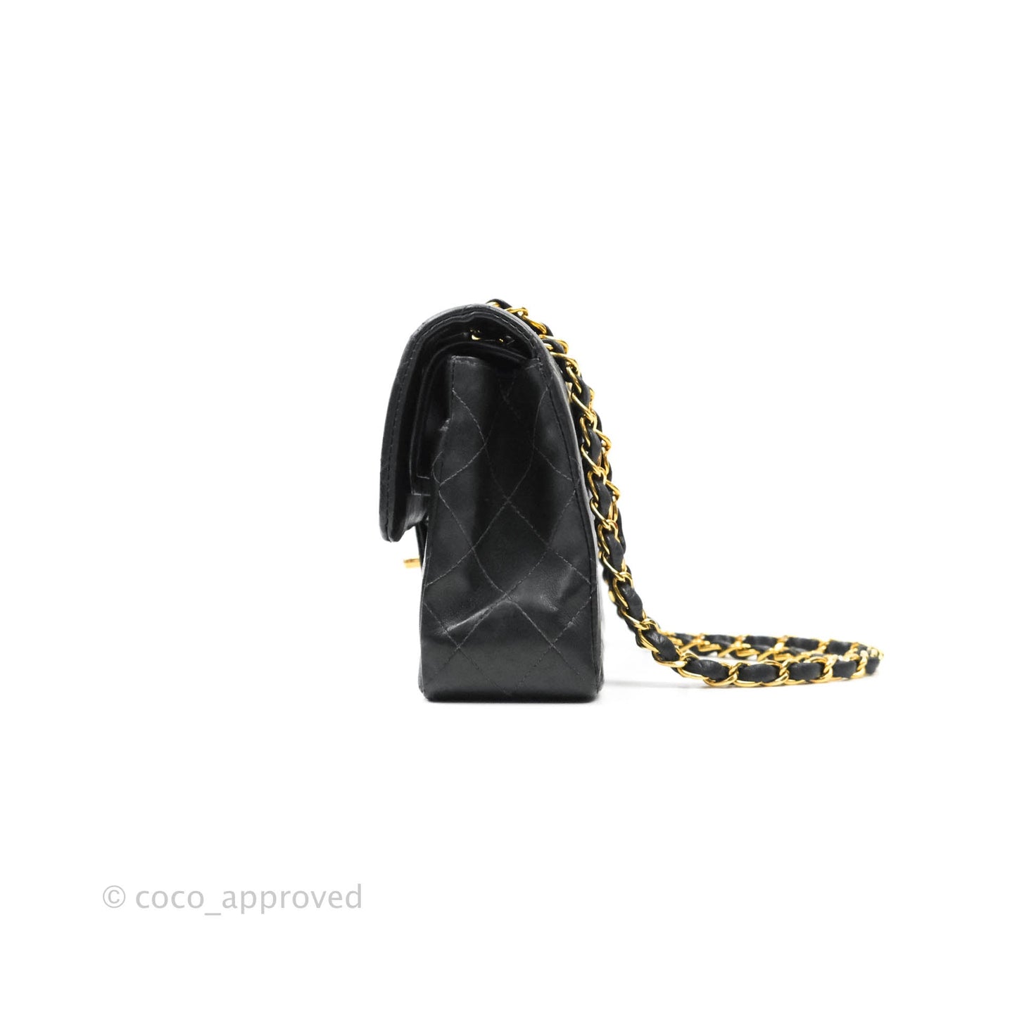 Chanel Classic Vintage Small S/M Flap Black Lambskin 24K Gold Hardware