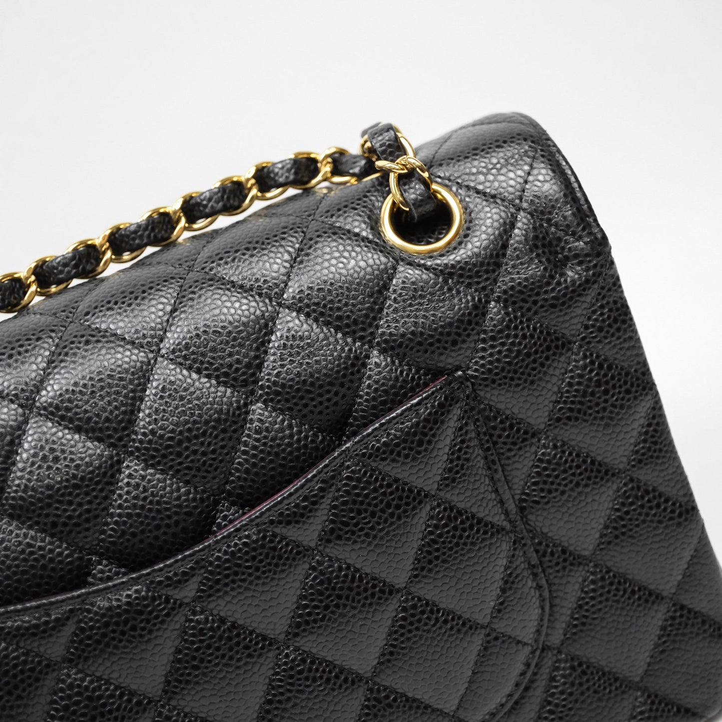 Chanel Classic Medium Flap Quilted Black Caviar Gold Hardware
