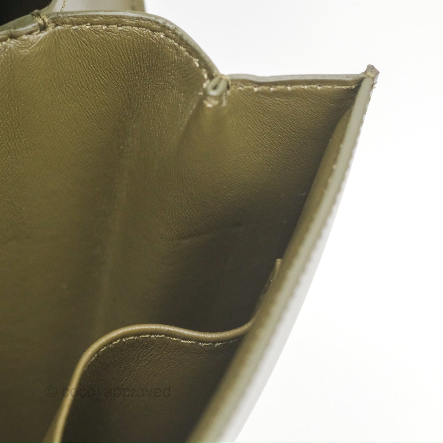 Celine Medium Classic Box Flap Dark Olive Green Box Calfskin Gold Hardware