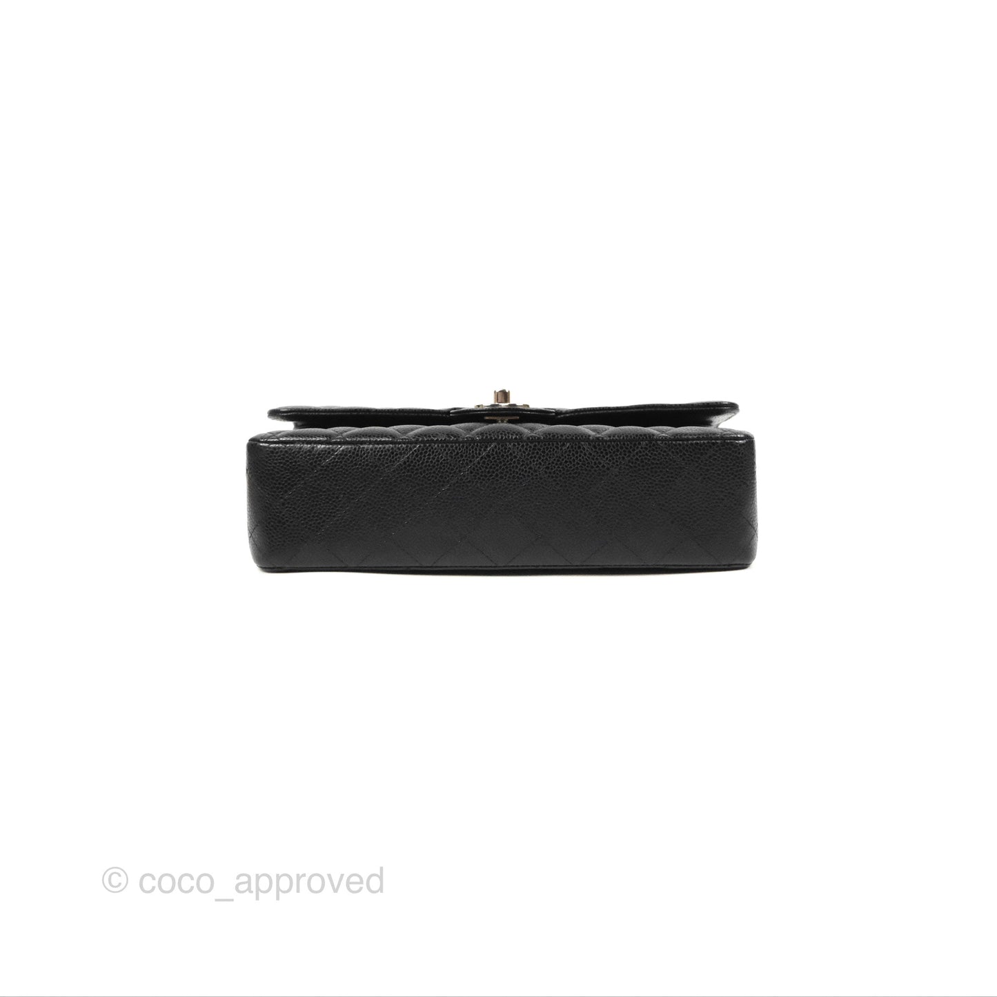 Chanel Classic M/L Medium Flap Quilted Black Caviar Silver Hardware
