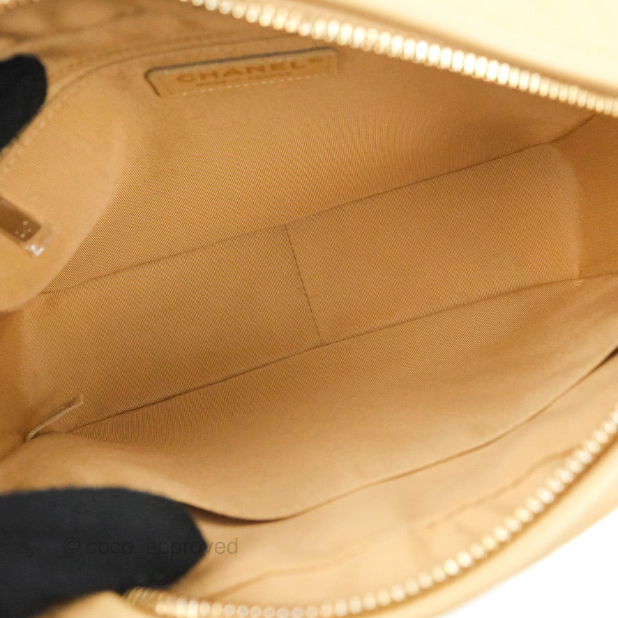 Chanel Calfskin Coco Vintage Camera Case Beige Gold Hardware