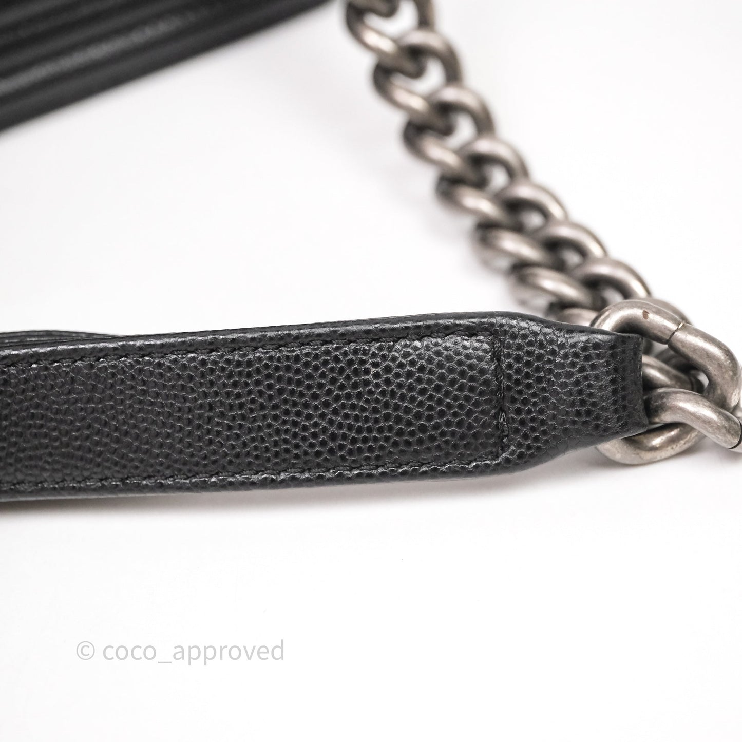 Chanel Medium Boy Chevron Black Caviar Ruthenium Hardware