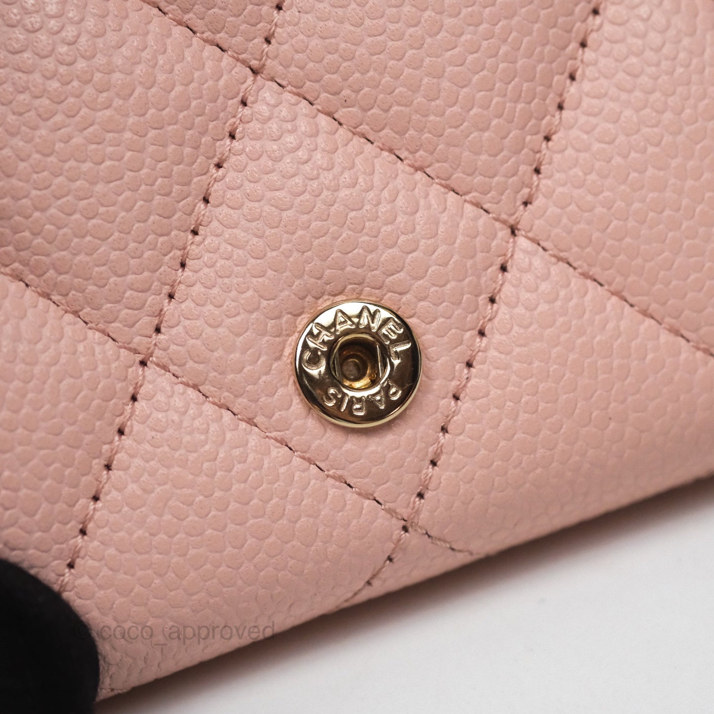 Chanel Quilted Small Classic Flap Trifold Wallet Pink Caviar Gold Hardware