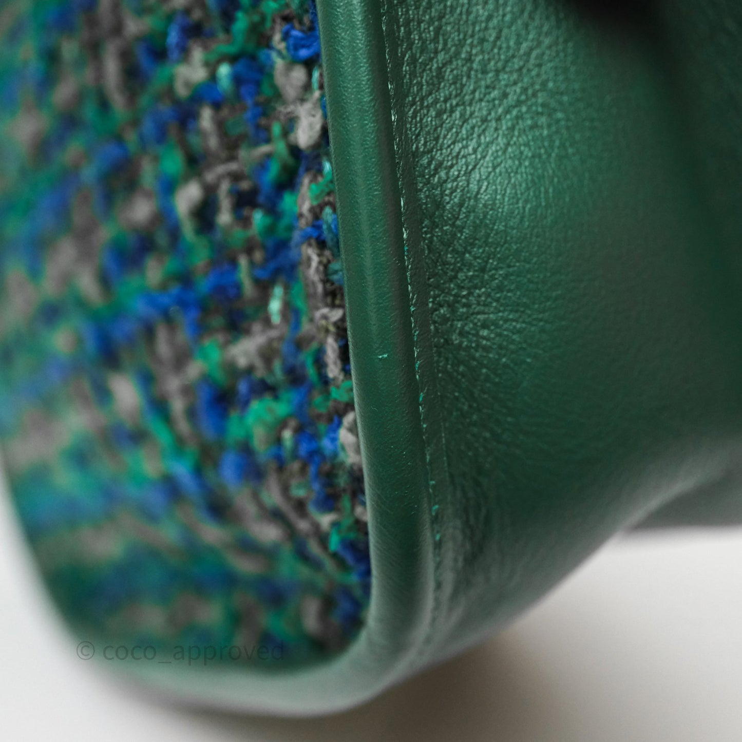 Chanel Tweed Jungle Stroll Hobo Bag Green Silver Hardware