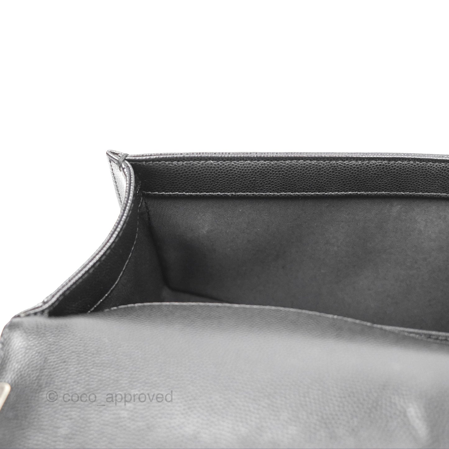 Chanel Boy Quilted Medium Black Caviar Ruthenium Hardware