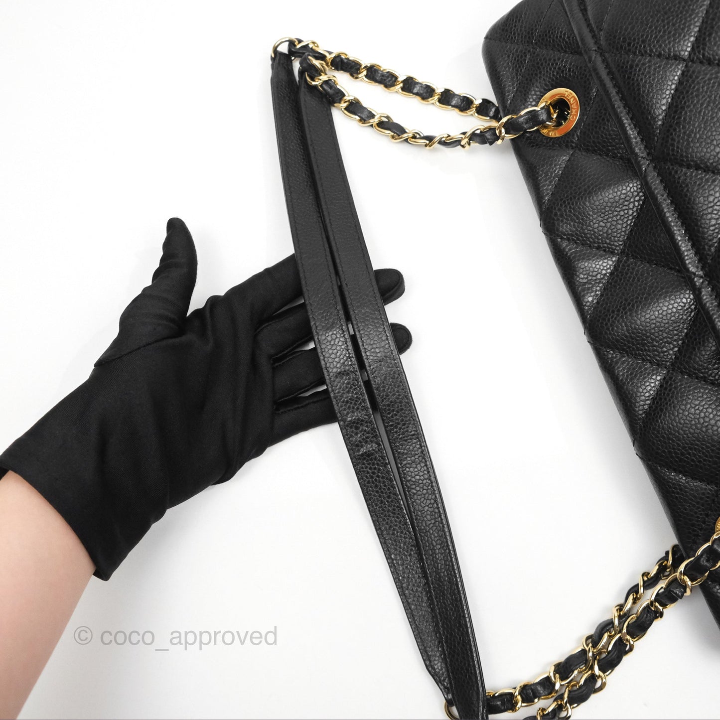 Chanel Quilted Caviar Leather Timeless CC Soft Shopping Tote Bag Black