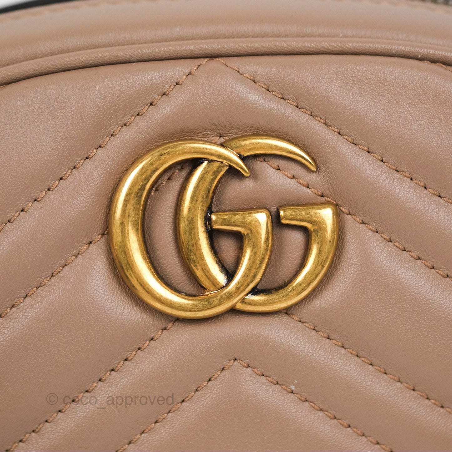 Gucci GG Marmont Matelassé Oval Belt Bag Dusty Pink