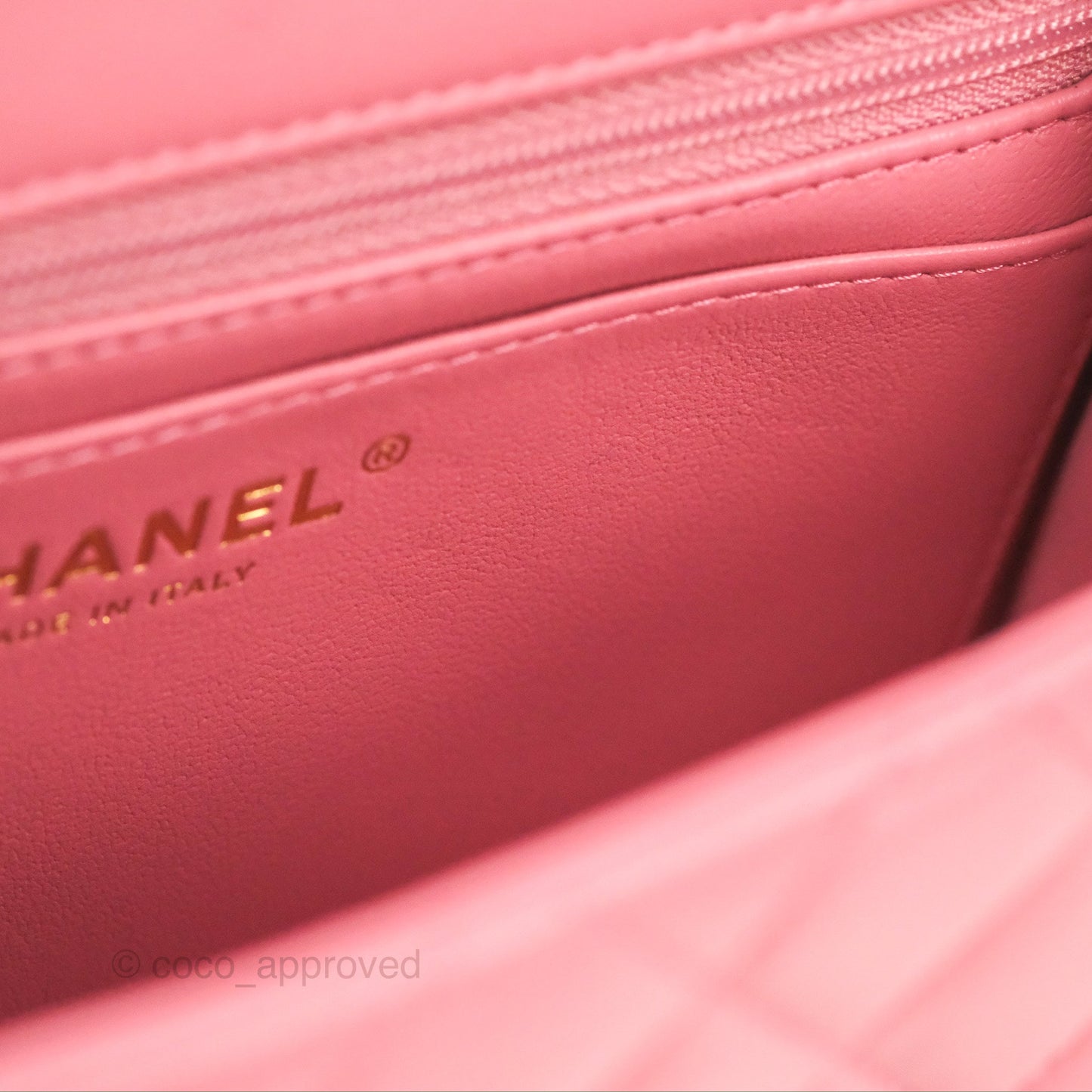 Chanel Top Handle Mini Rectangular Flap Bag Pink Lambskin Gold Hardware