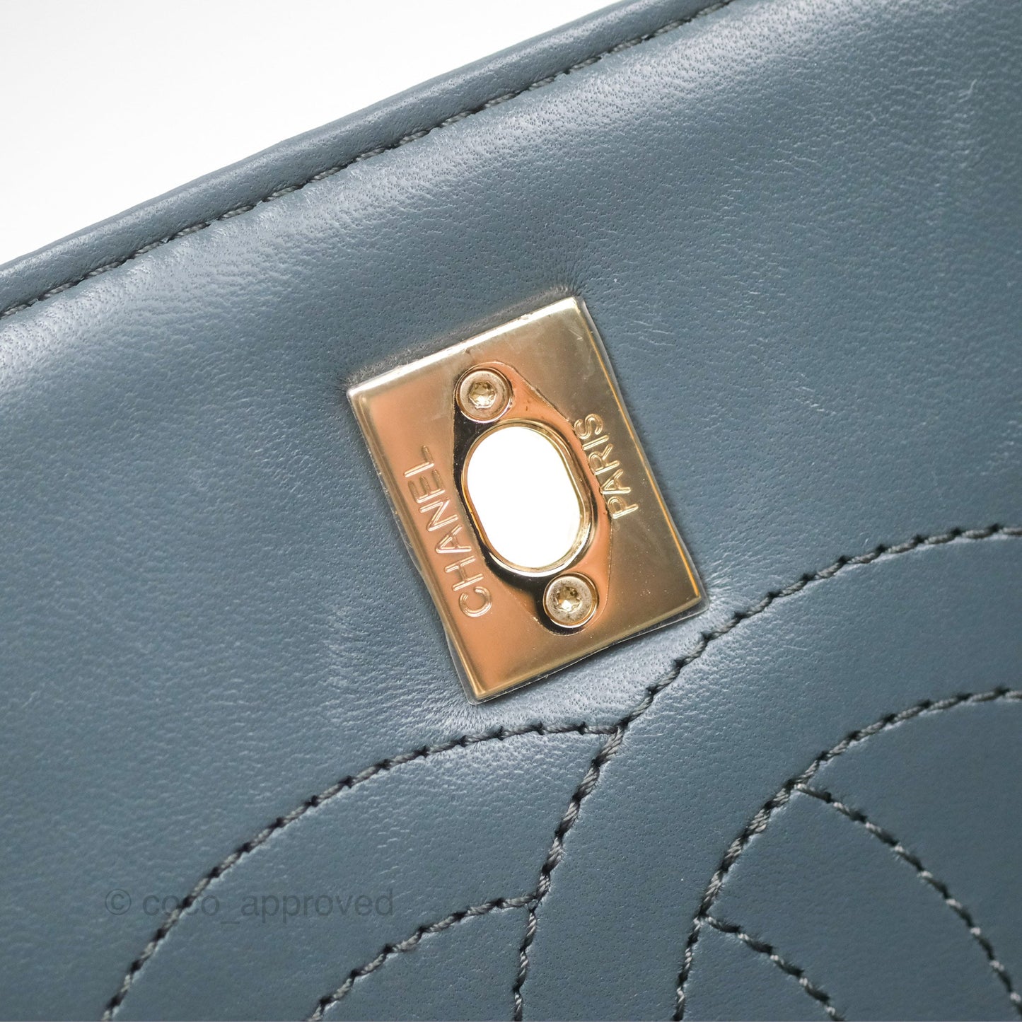 Chanel Small Trendy CC Grey Blue Lambskin Gold Hardware