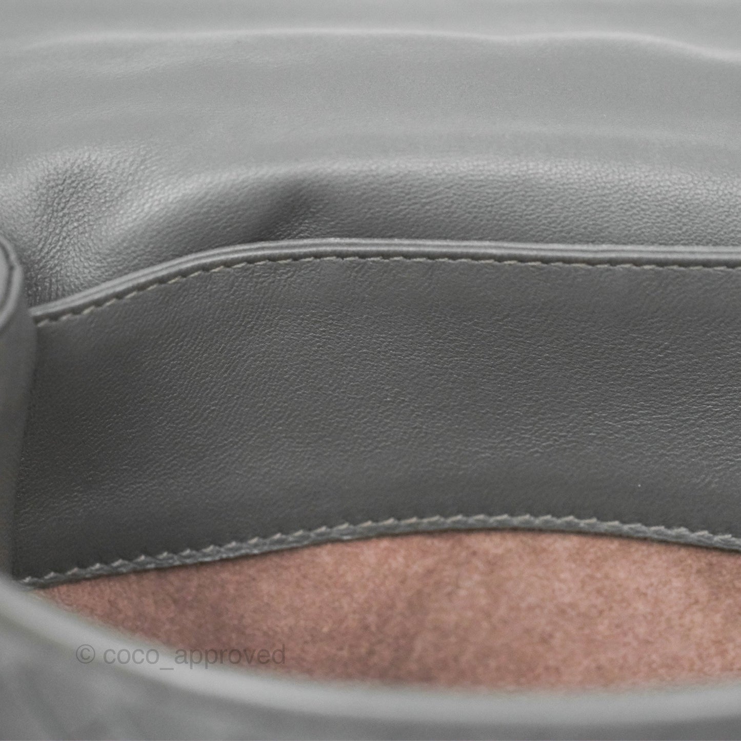 Bottega Veneta Small Nappa Intrecciato Olimpia Shoulder Bag Grey