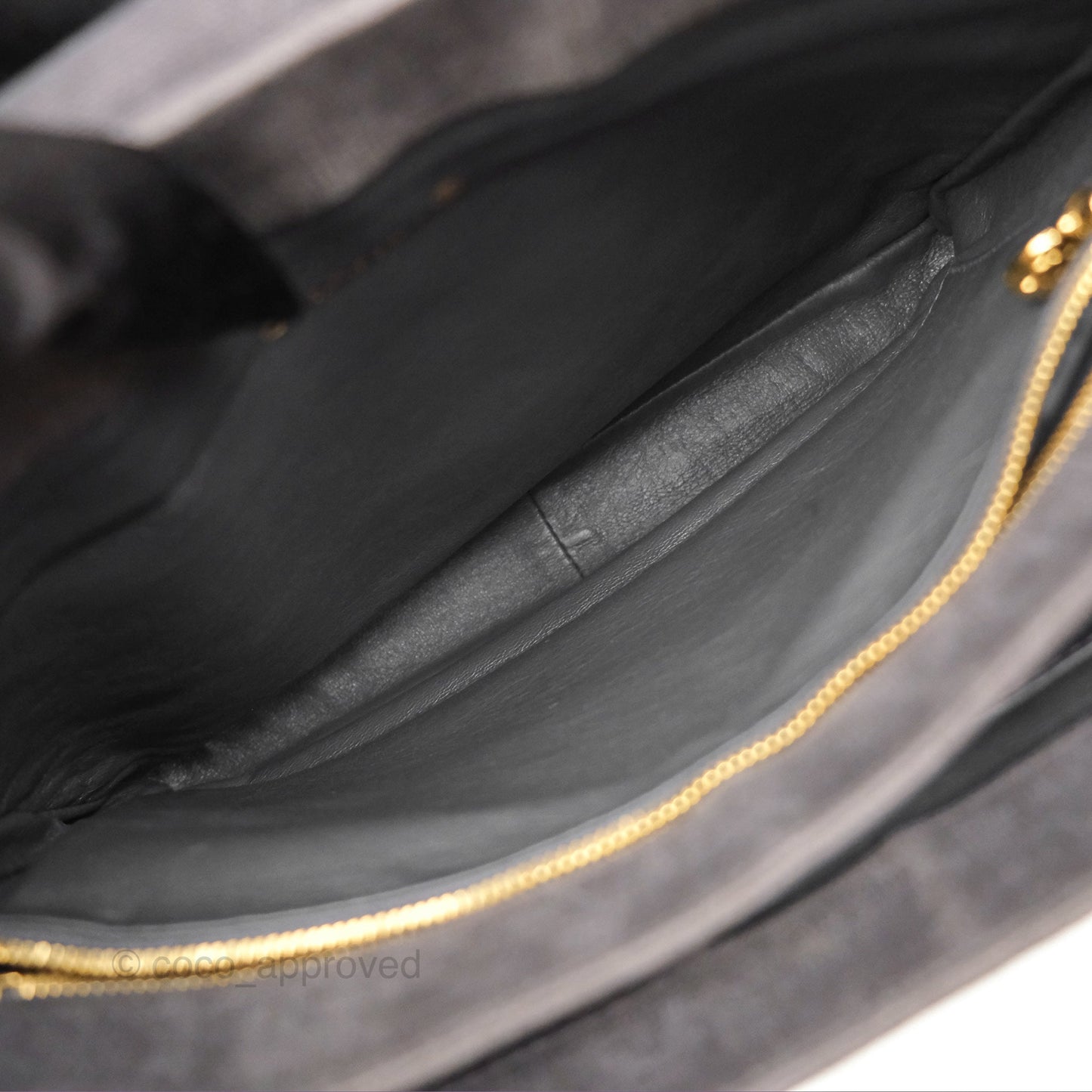 Chanel Vintage CC Lock Flap Shoulder Bag Grey Canvas 24K Gold Hardware