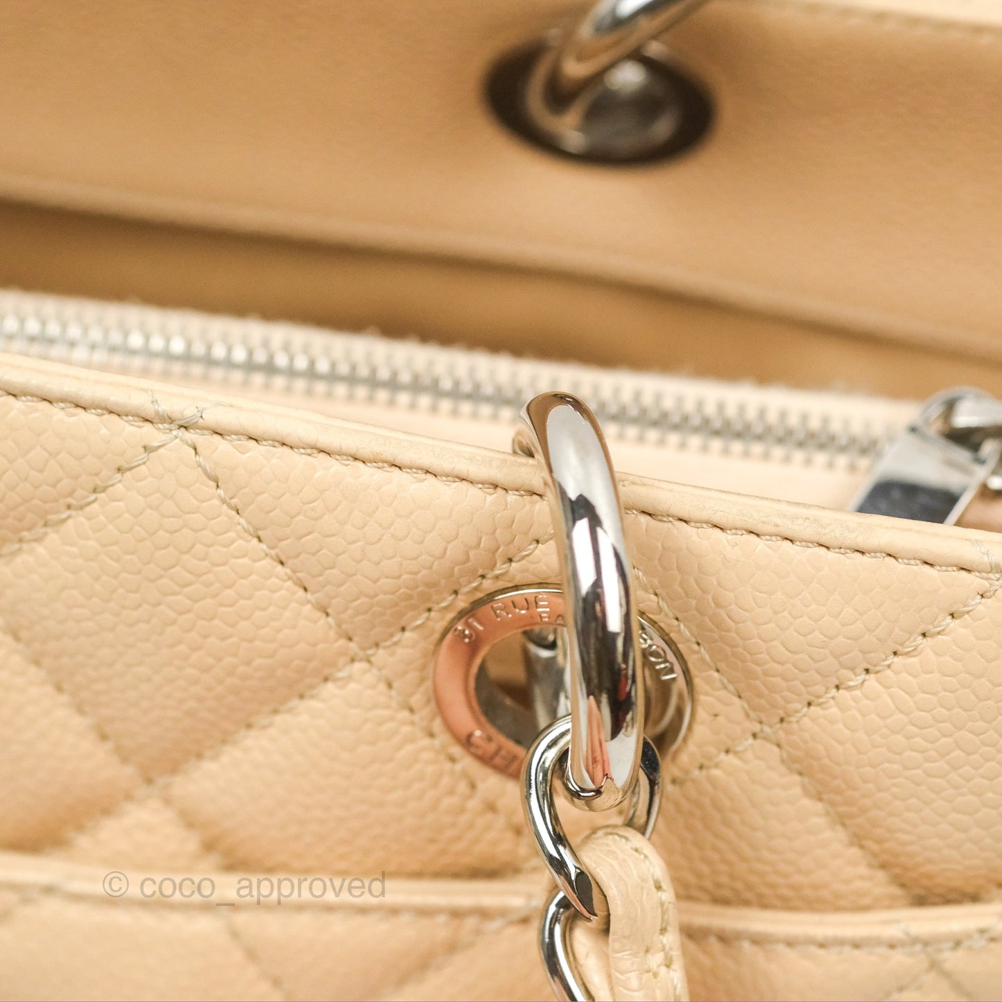 Chanel GST Beige Caviar Silver Hardware